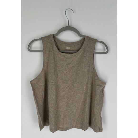 Girlfriend Collective Recycled Cotton Muscle Tee Tank Womens Size XL Heather Tan - Picture 1 of 6